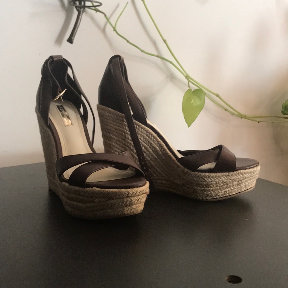 BCBGeneration Cognac Leather Espadrilles- Holly